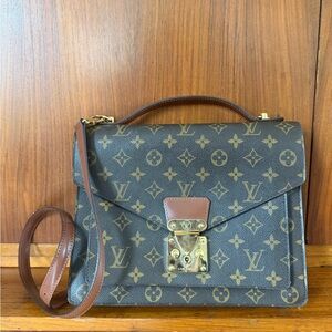 Louis Vuitton Brown Monogram Canvas Top-Handle Messenger Bag